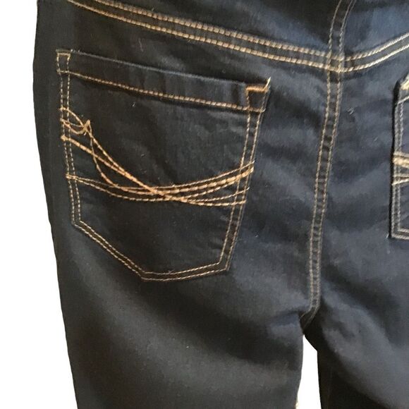 Navy blue denim cropped length jeans - Picture 2 of 12
